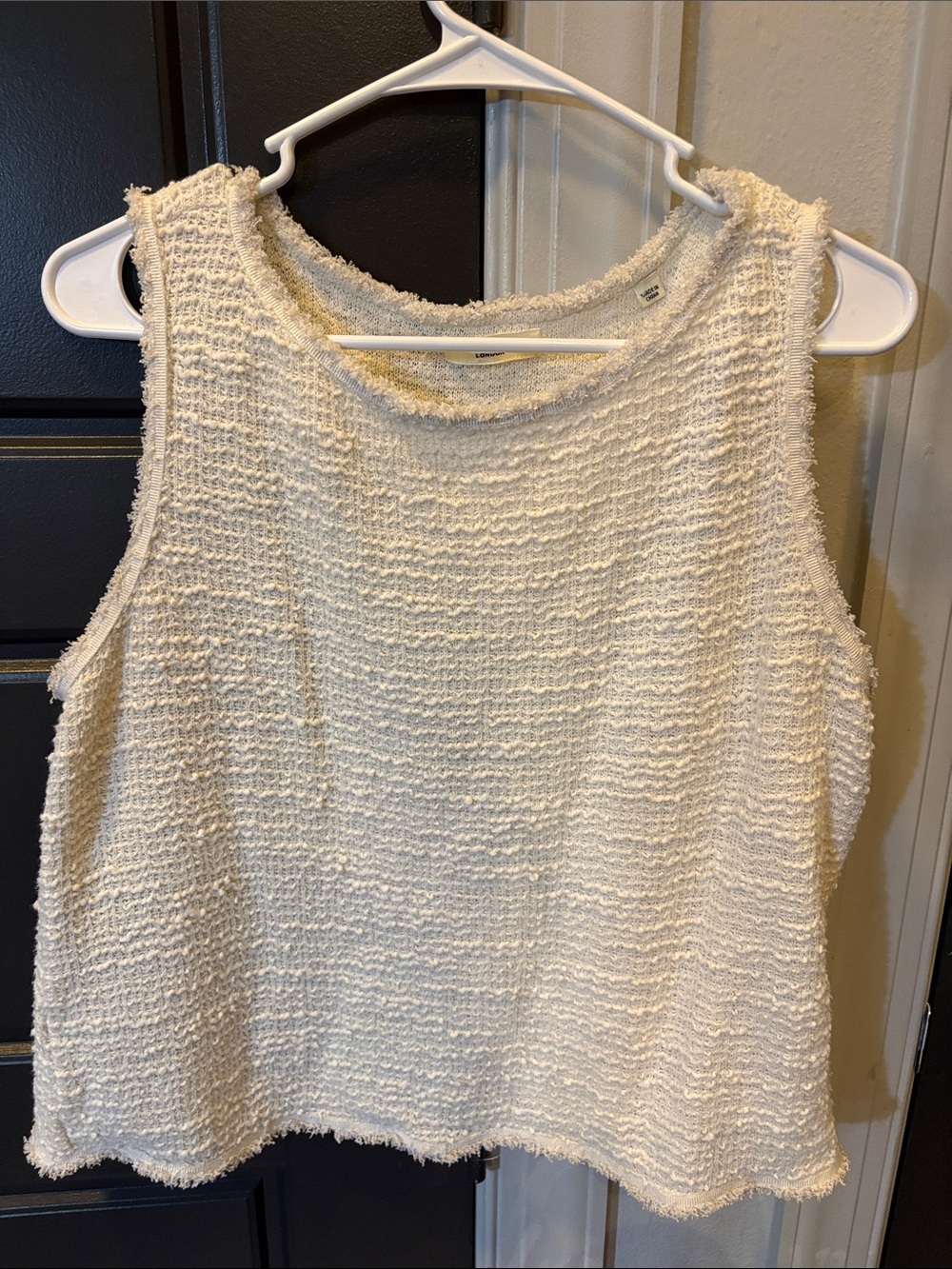 Max Studio Cream Textured Sleeveless Tank